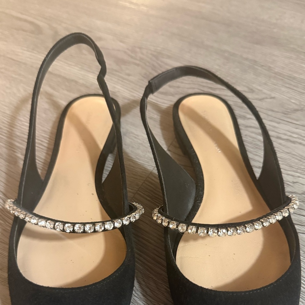 Stuart Weitzman Black Flats with Silver Accents - Picture 7 of 7